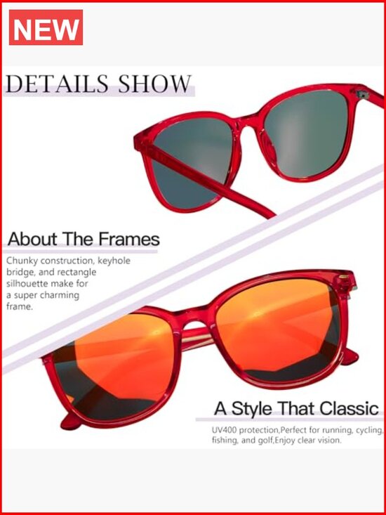 Oversized Square Polarized Sunglasses with UV400 Protection main image 6